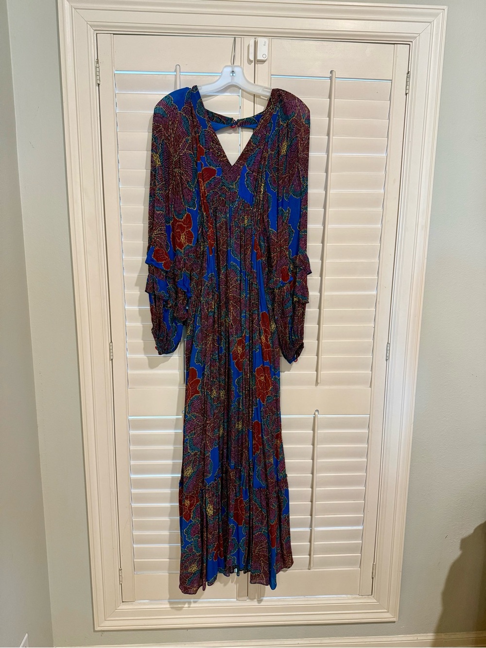 FARM Rio Blue Maxi Dress with Red Floral Print - Picture 4 of 6